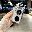 For Huawei Pocket 2 Sparkling Diamond Rhombus PC Phone Case with Ring(Silver) - 3