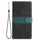 For iPhone 16 Pro Max Grid Stitching Leather Phone Case with Lanyard(Black) - 2