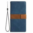 For iPhone 16 Grid Stitching Leather Phone Case with Lanyard(Blue) - 2