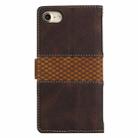 For iPhone SE 2024 Grid Stitching Leather Phone Case with Lanyard(Brown) - 3