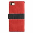 For iPhone SE 2024 Grid Stitching Leather Phone Case with Lanyard(Red) - 3