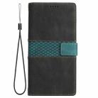 For iPhone 15 Pro Max Grid Stitching Leather Phone Case with Lanyard(Black) - 2