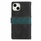 For iPhone 14 Grid Stitching Leather Phone Case with Lanyard(Black) - 3