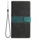 For iPhone 14 Pro Grid Stitching Leather Phone Case with Lanyard(Black) - 2