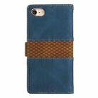 For iPhone SE 2022 / 2020 Grid Stitching Leather Phone Case with Lanyard(Blue) - 3