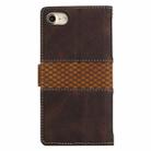 For iPhone SE 2022 / 2020 Grid Stitching Leather Phone Case with Lanyard(Brown) - 3