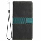 For iPhone 12 Pro Max Grid Stitching Leather Phone Case with Lanyard(Black) - 2