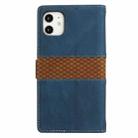 For iPhone 11 Grid Stitching Leather Phone Case with Lanyard(Blue) - 3