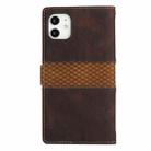 For iPhone 11 Grid Stitching Leather Phone Case with Lanyard(Brown) - 3