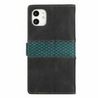 For iPhone 11 Grid Stitching Leather Phone Case with Lanyard(Black) - 3