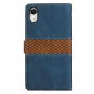 For iPhone XR Grid Stitching Leather Phone Case with Lanyard(Blue) - 3