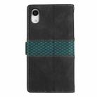 For iPhone XR Grid Stitching Leather Phone Case with Lanyard(Black) - 3