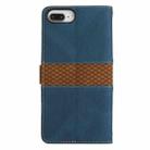 For iPhone 8 Plus / 7 Plus Grid Stitching Leather Phone Case with Lanyard(Blue) - 3