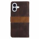 For iPhone 17 Grid Stitching Leather Phone Case with Lanyard(Brown) - 3