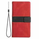 For iPhone 17 Grid Stitching Leather Phone Case with Lanyard(Red) - 2