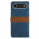 For iPhone 17 Air Grid Stitching Leather Phone Case with Lanyard(Blue) - 3