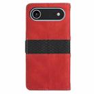 For iPhone 17 Air Grid Stitching Leather Phone Case with Lanyard(Red) - 3