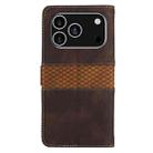 For iPhone 17 Pro Grid Stitching Leather Phone Case with Lanyard(Brown) - 3