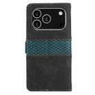 For iPhone 17 Pro Grid Stitching Leather Phone Case with Lanyard(Black) - 3