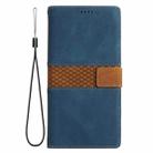 For iPhone 17 Pro Max Grid Stitching Leather Phone Case with Lanyard(Blue) - 2