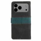 For iPhone 17 Pro Max Grid Stitching Leather Phone Case with Lanyard(Black) - 3