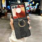 For Motorola Razr 50 Ultra Sparkling Diamond Rhombus PC Phone Case with Ring(Black) - 2