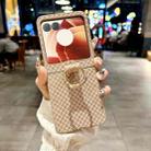 For Motorola Razr 50 Ultra Sparkling Diamond Rhombus PC Phone Case with Ring(Gold) - 2