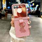 For Motorola Razr 50 Sparkling Diamond Rhombus PC Phone Case with Ring(Pink) - 2