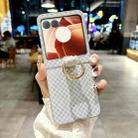 For Motorola Razr 50 Sparkling Diamond Rhombus PC Phone Case with Ring(Silver) - 2