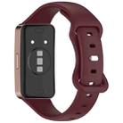 For Huawei Band 9 / 8 Slim Reverse Buckle Silicone Watch Band(Wine Red) - 2