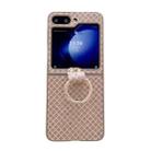 For Samsung Galaxy Z Flip6 5G Sparkling Diamond Rhombus PC Phone Case with Ring(Gold) - 1