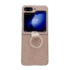 For Samsung Galaxy Z Flip5 5G Sparkling Diamond Rhombus PC Phone Case with Ring(Gold) - 1