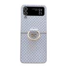 For Samsung Galaxy Z Flip4 5G Sparkling Diamond Rhombus PC Phone Case with Ring(Silver) - 1