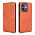 For OPPO A3X 5G India / A3X 4G Global Magnetic Vertical Flip Leather Phone Case(Brown) - 2