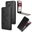 For OPPO Reno12 5G Global Magnetic Vertical Flip Leather Phone Case(Black) - 1