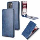 For OPPO Reno12 5G Global Magnetic Vertical Flip Leather Phone Case(Blue) - 1