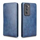 For OPPO Reno12 5G Global Magnetic Vertical Flip Leather Phone Case(Blue) - 2