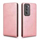 For OPPO Reno12 Pro 5G Global Magnetic Vertical Flip Leather Phone Case(Rose Gold) - 2