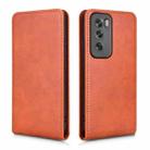 For OPPO Reno12 Pro 5G Global Magnetic Vertical Flip Leather Phone Case(Brown) - 2