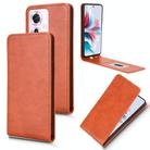 For OPPO Reno11 PJH110 Magnetic Vertical Flip Leather Phone Case(Brown) - 1