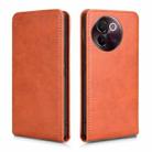 For vivo V30e 5G Global / V40 Lite 5G Magnetic Vertical Flip Leather Phone Case(Brown) - 2