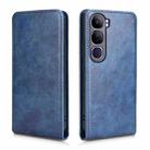 For vivo V40 Lite 5G / 4G IDN Magnetic Vertical Flip Leather Phone Case(Blue) - 2