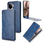 For vivo V40e / iQOO Z9s 5G Magnetic Vertical Flip Leather Phone Case(Blue) - 1