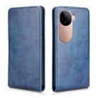 For vivo V40e / iQOO Z9s 5G Magnetic Vertical Flip Leather Phone Case(Blue) - 2