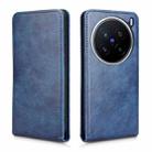 For vivo X200 Pro 5G Magnetic Vertical Flip Leather Phone Case(Blue) - 2