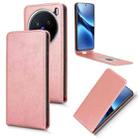 For vivo X200 Pro 5G Magnetic Vertical Flip Leather Phone Case(Rose Gold) - 1