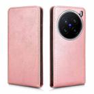 For vivo X200 Pro 5G Magnetic Vertical Flip Leather Phone Case(Rose Gold) - 2