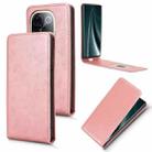 For vivo iQOO Z9s Pro / T3 Pro 5G India Magnetic Vertical Flip Leather Phone Case(Rose Gold) - 1