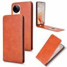 For vivo S19 5G Magnetic Vertical Flip Leather Phone Case(Brown) - 1