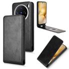 For vivo X200 Pro mini Magnetic Vertical Flip Leather Phone Case(Black) - 1